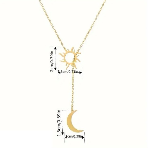 🆕NIP: Silver SUN & MOON Necklace- Silver plated - Picture 3 of 4